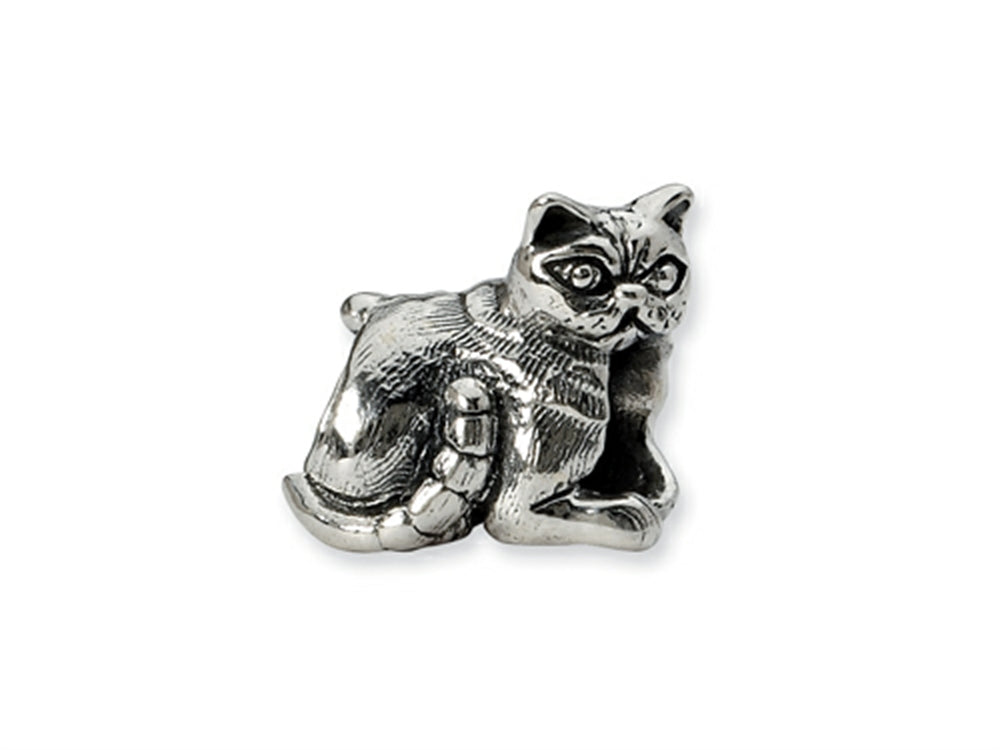 Reflections Sterling Silver Exotic Shorthair Cat Bead / Charm