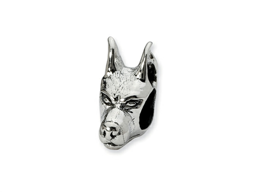 Reflections Sterling Silver Doberman Pinscher Head Bead / Charm