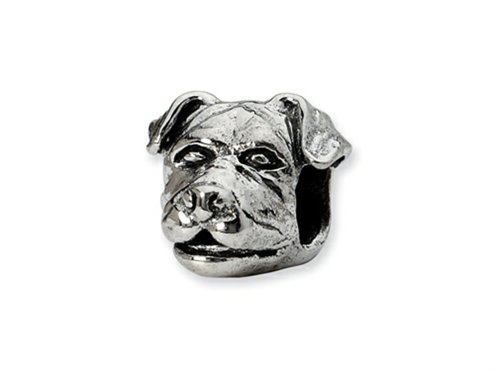 Reflections Sterling Silver Rottweiler Head Bead / Charm