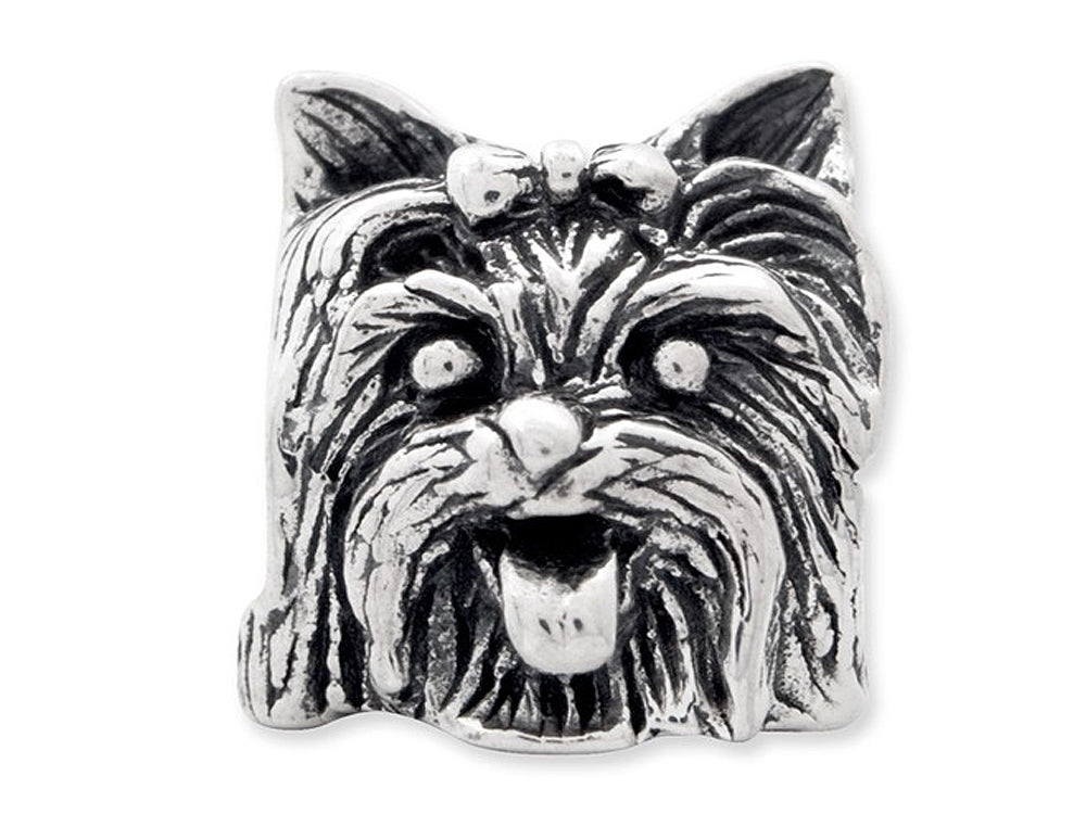 Reflections Sterling Silver Yorkshire Terrier Head Bead / Charm