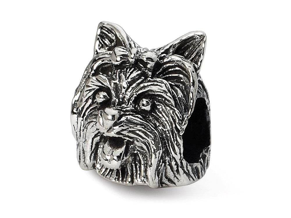 Reflections Sterling Silver Yorkshire Terrier Head Bead / Charm