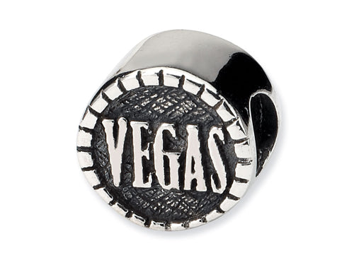 Reflections Sterling Silver 2-sided Vegas Bead / Charm