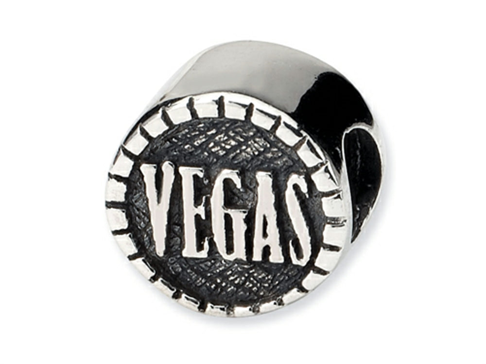 Reflections Sterling Silver 2-sided Vegas Bead / Charm