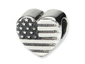 Reflections Sterling Silver Heart Flag Bead / Charm