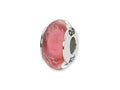 Reflections Sterling Silver Pink/White Scribbles Glass Bead / Charm