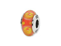 Reflections Sterling Silver Red/Yellow Hand-blown Glass Bead / Charm