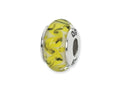 Reflections Sterling Silver Yellow/Green/White Swirl Glass Bead / Charm