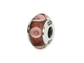 Reflections Sterling Silver Pink Circles Hand-blown Glass Bead / Charm