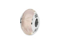 Reflections Sterling Silver Pink/White Scribbles Hand-blown Glass Bead / Charm