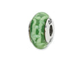 Reflections Sterling Silver Green/White Hand-blown Glass Bead / Charm