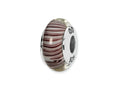 Reflections Sterling Silver White/Mauve Hand-blown Glass Bead / Charm