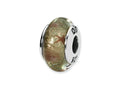 Reflections Sterling Silver Gold Mauve Stars Hand-blown Glass Bead / Charm