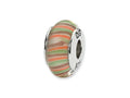 Reflections Sterling Silver Multi-color Hand-blown Glass Bead / Charm