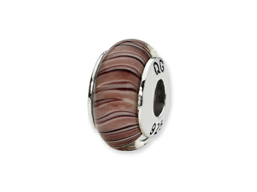 Reflections Sterling Silver Mauve/Purple Hand-blown Glass Bead / Charm