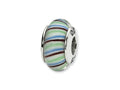 Reflections Sterling Silver Multi-color Hand-blown Glass Bead / Charm