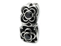 Reflections Sterling Silver Black CZ Connector Bead / Charm