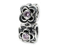 Reflections Sterling Silver Pink CZ Connector Bead / Charm