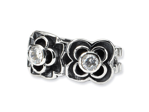 Reflections Sterling Silver CZ Connector Bead / Charm