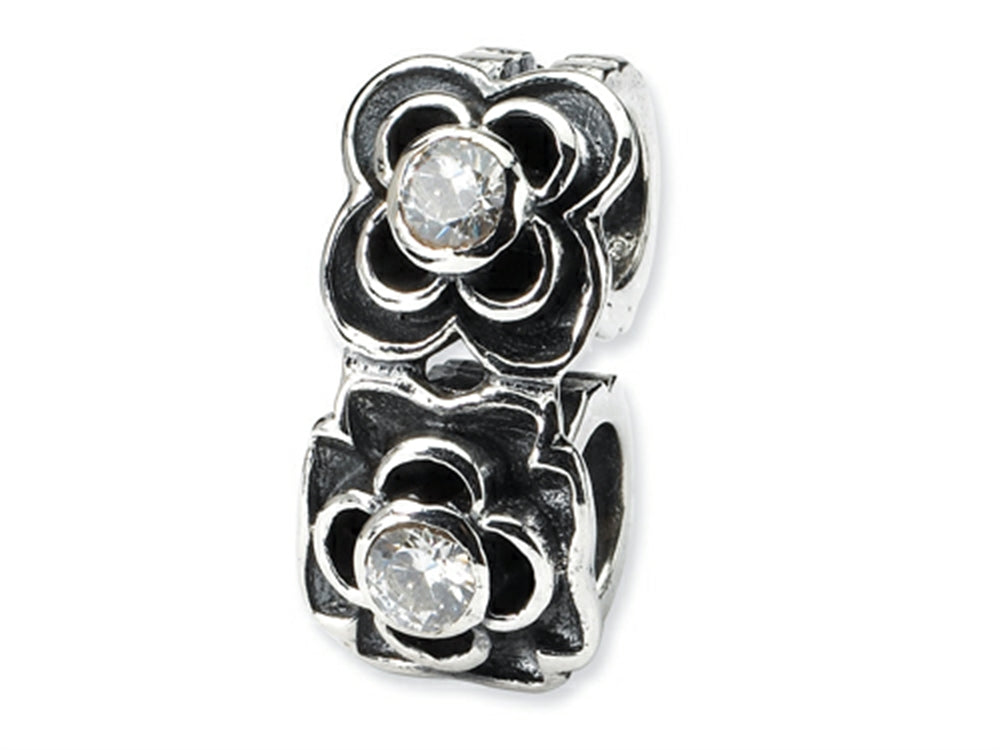 Reflections Sterling Silver CZ Connector Bead / Charm