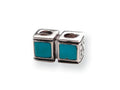Reflections Sterling Silver Light Blue CZ Connector Bead / Charm