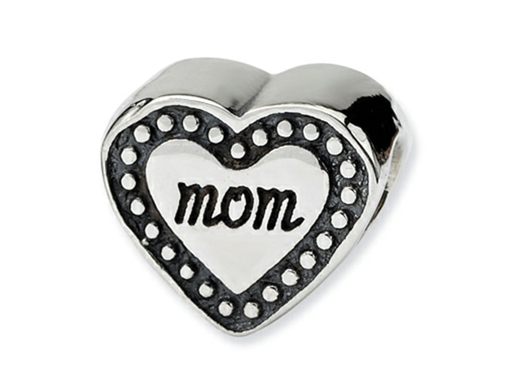 Reflections Sterling Silver Mom Heart Bead / Charm