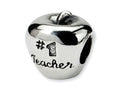 Reflections Sterling Silver #1 Teacher on Apple Bead / Charm