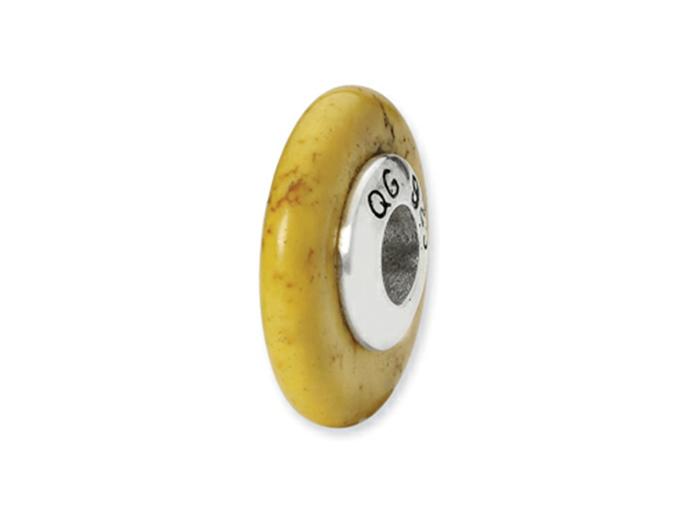 Reflections Sterling Silver Yellow Magnesite Stone Bead / Charm