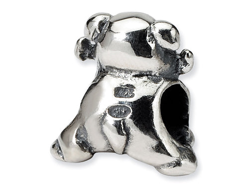 Reflections Sterling Silver Dog with Bone Bead / Charm