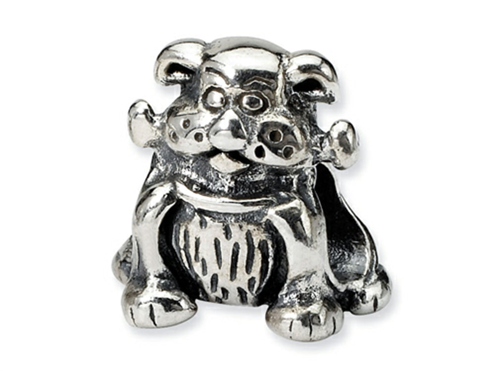 Reflections Sterling Silver Dog with Bone Bead / Charm