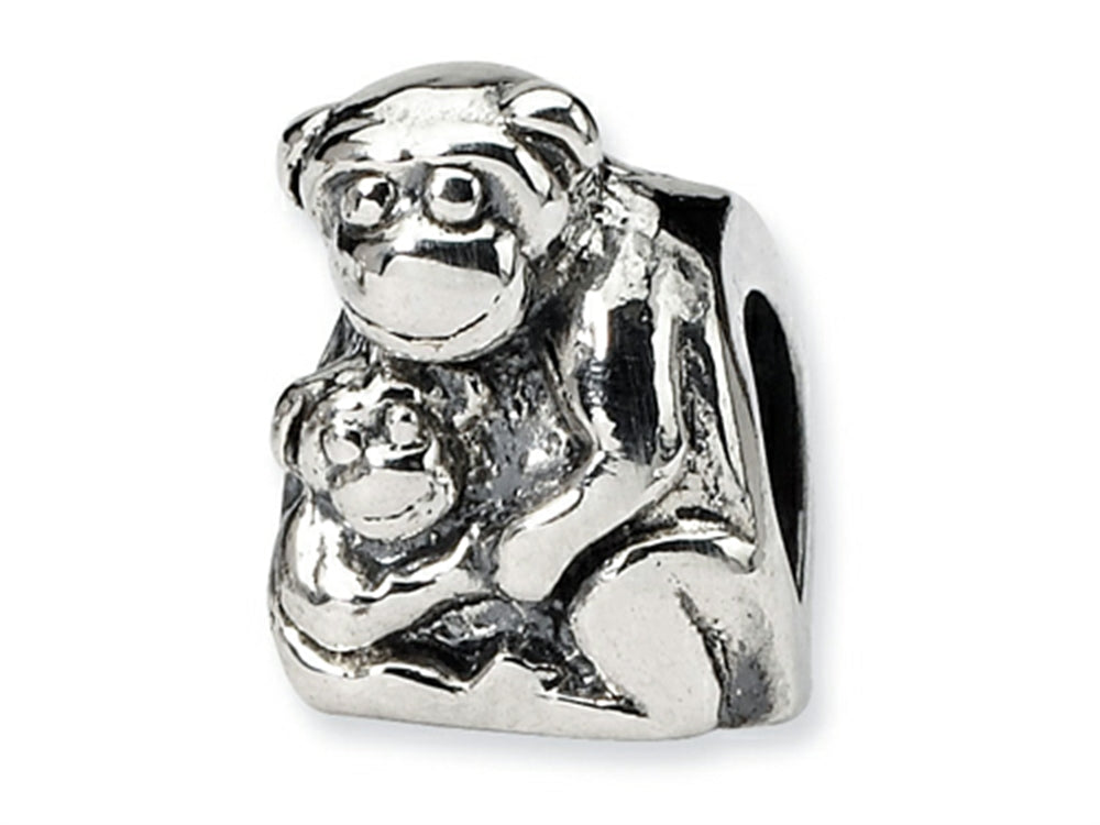 Reflections Sterling Silver Mama and Baby Monkey Bead / Charm