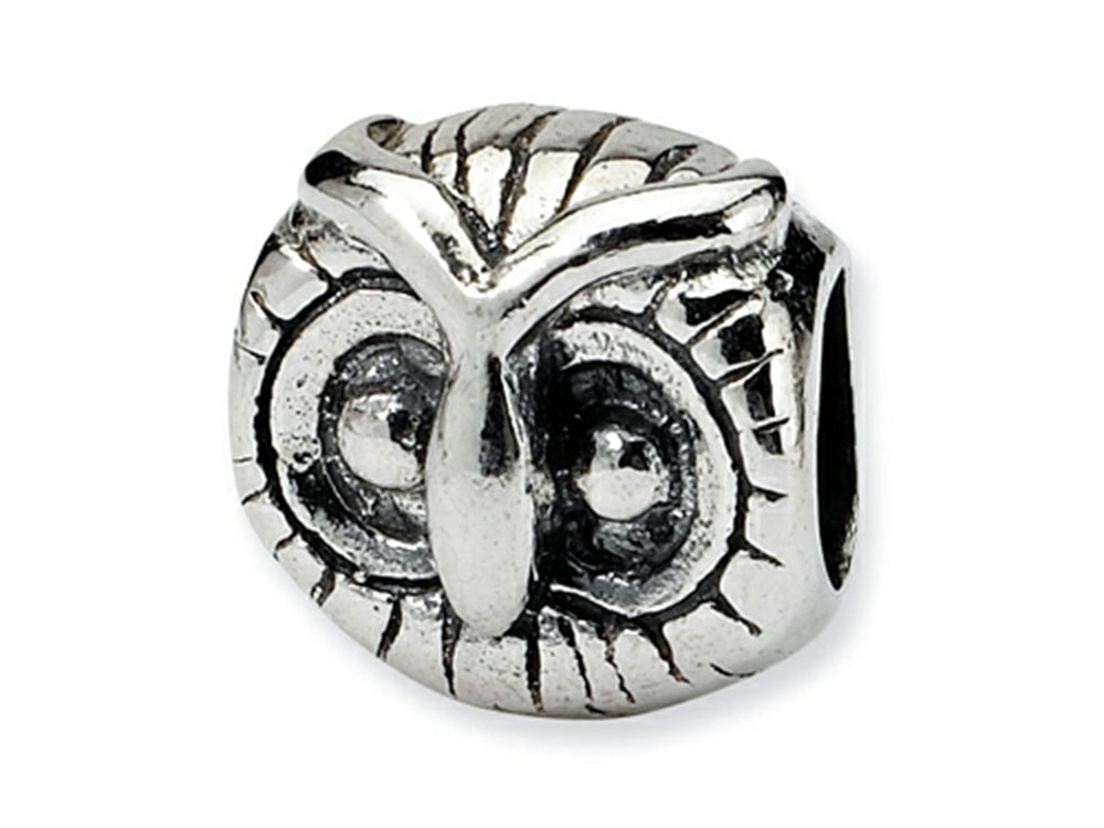Reflections Sterling Silver Owl Head Bead / Charm