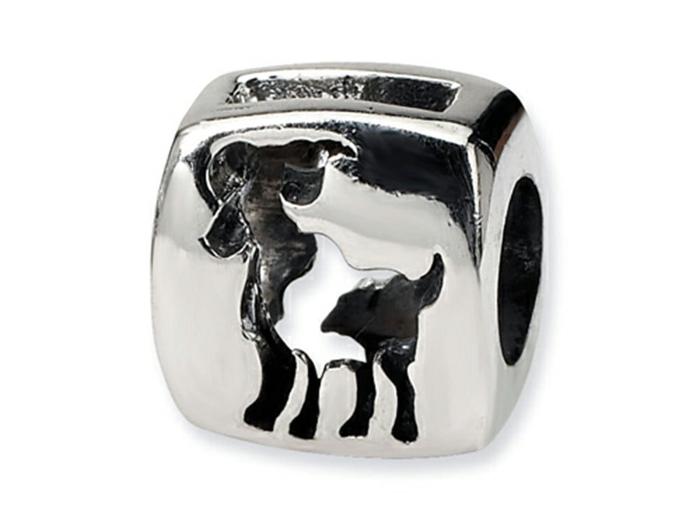 Reflections Sterling Silver Aries Zodiac Antiqued Bead / Charm