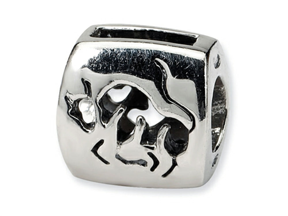 Reflections Sterling Silver Taurus Zodiac Antiqued Bead / Charm