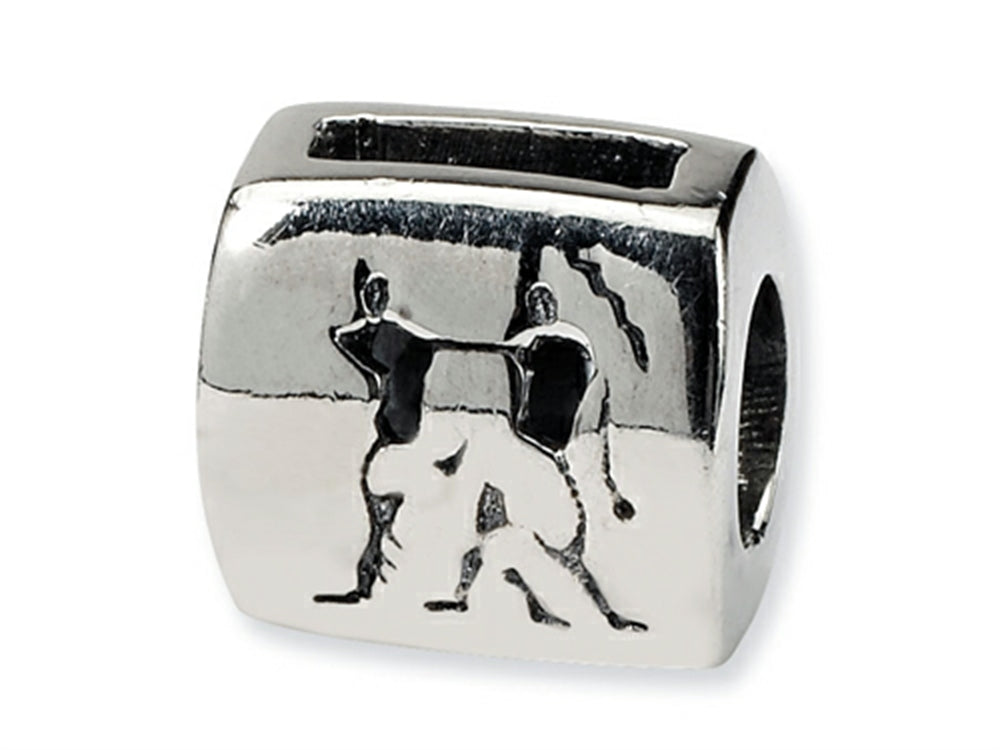 Reflections Sterling Silver Gemini Zodiac Antiqued Bead / Charm