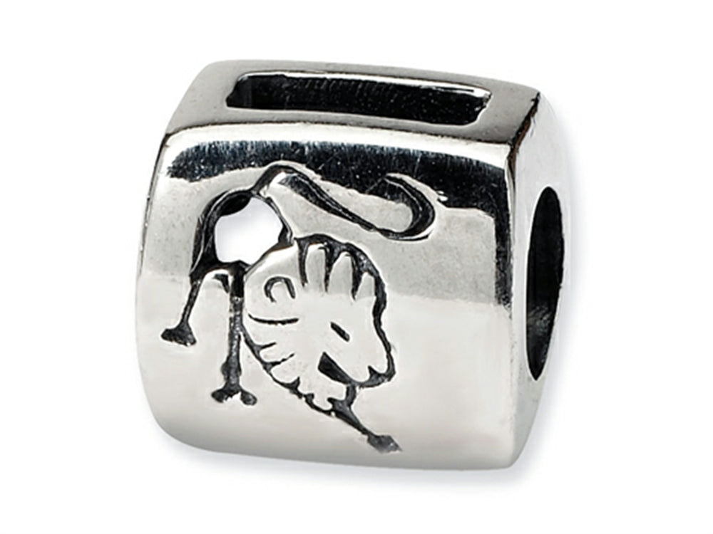 Reflections Sterling Silver Leo Zodiac Antiqued Bead / Charm