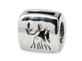 Reflections Sterling Silver Virgo Zodiac Antiqued Bead / Charm