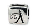 Reflections Sterling Silver Libra Zodiac Antiqued Bead / Charm