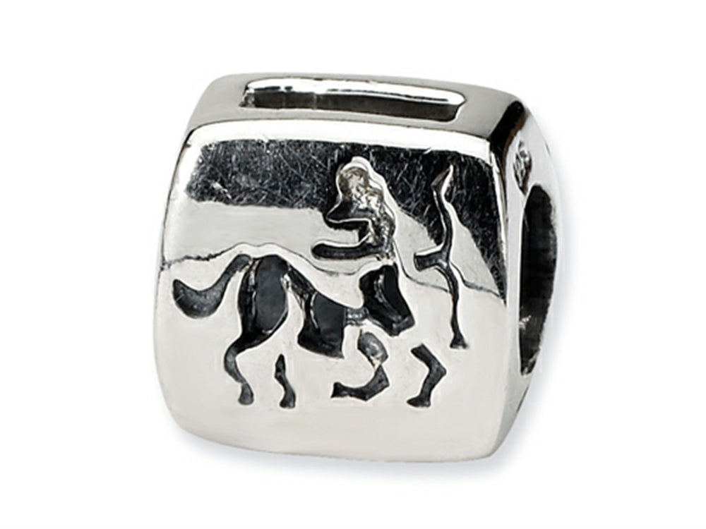 Reflections Sterling Silver Sagittarius Zodiac Antiqued Bead / Charm