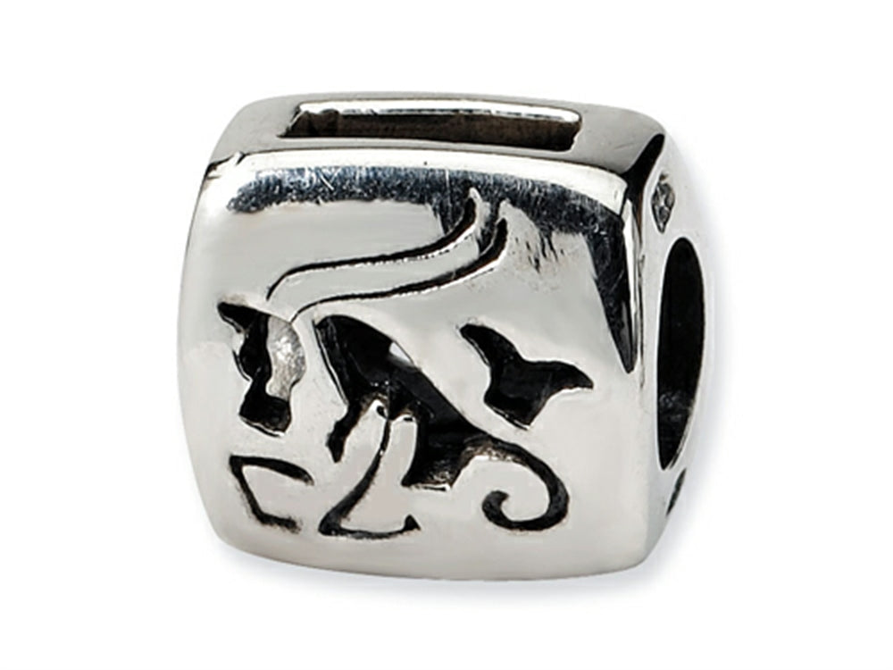 Reflections Sterling Silver Capricorn Zodiac Antiqued Bead / Charm