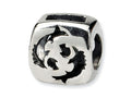 Reflections Sterling Silver Pisces Zodiac Antiqued Bead / Charm