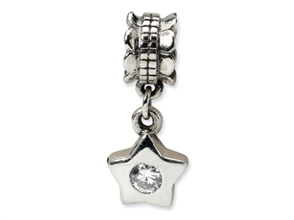 Reflections Sterling Silver CZ Star Dangle Bead / Charm
