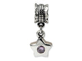 Reflections Sterling Silver Pink CZ Star Dangle Bead / Charm