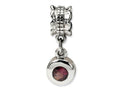 Reflections Sterling Silver Pink CZ Round Dangle Bead / Charm