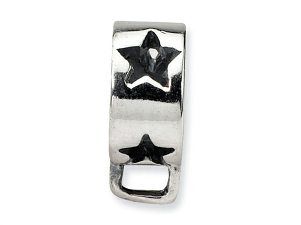 Reflections Sterling Silver Star w/Loop for Click-on / Lobster Clasp Carrier Charm
