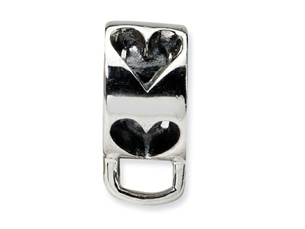 Reflections Sterling Silver Heart w/Loop for Click-on / Lobster Clasp Carrier Charm