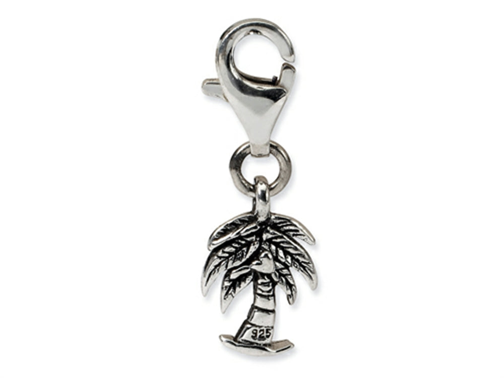 Reflections Sterling Silver Palm Tree Click-on / Lobster Clasp for Bead / Charm Bracelets