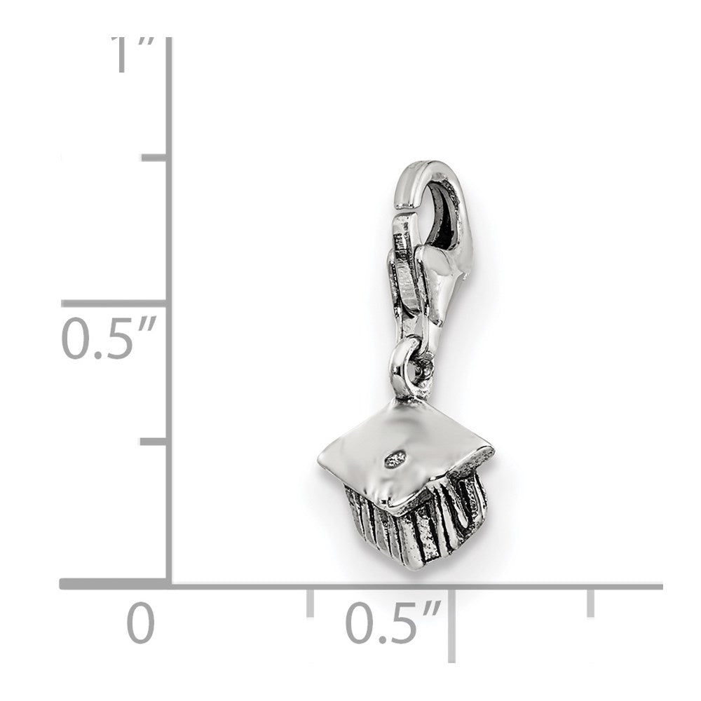 Reflections Sterling Silver Graduation Cap Click-on / Lobster Clasp for Bead / Charm Bracelets