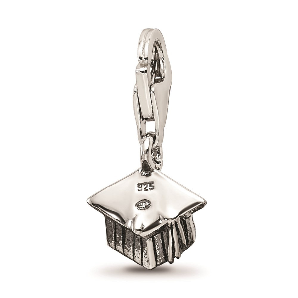 Reflections Sterling Silver Graduation Cap Click-on / Lobster Clasp for Bead / Charm Bracelets