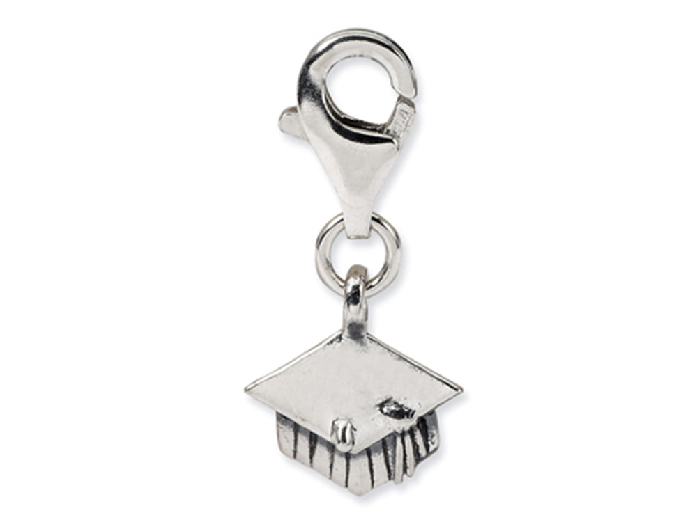 Reflections Sterling Silver Graduation Cap Click-on / Lobster Clasp for Bead / Charm Bracelets