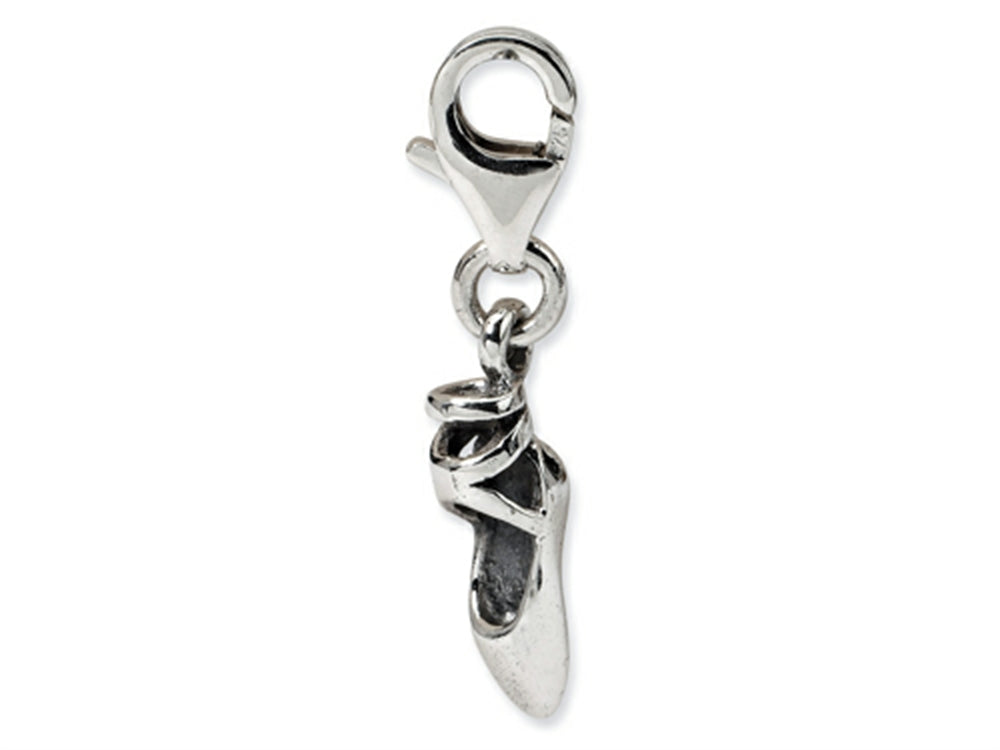 Reflections Sterling Silver Ballet Slipper Click-on / Lobster Clasp for Bead / Charm Bracelets